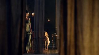 Jaime Murray spies on Lucy Lawless during sex, scene in Spartacus