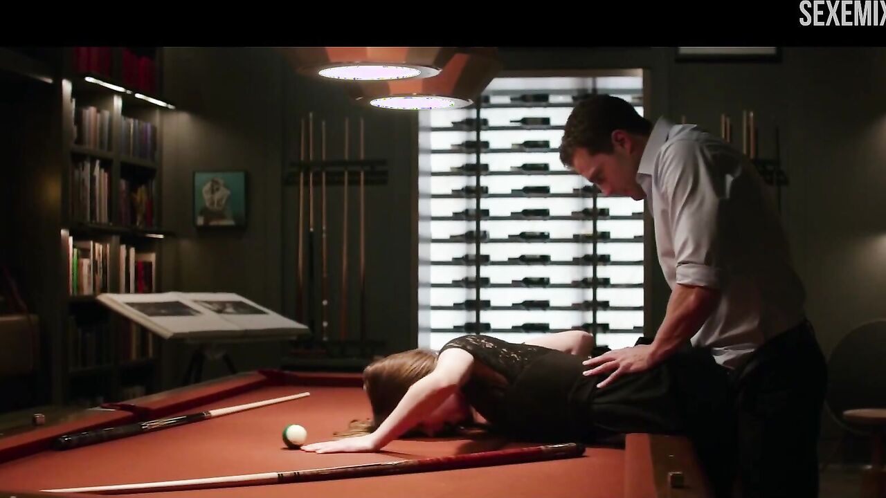 Dakota Johnson gets fucked doggy style on the pool table - Fifty Shades Darker