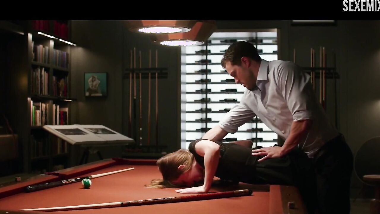 Dakota Johnson gets fucked doggy style on the pool table - Fifty Shades Darker