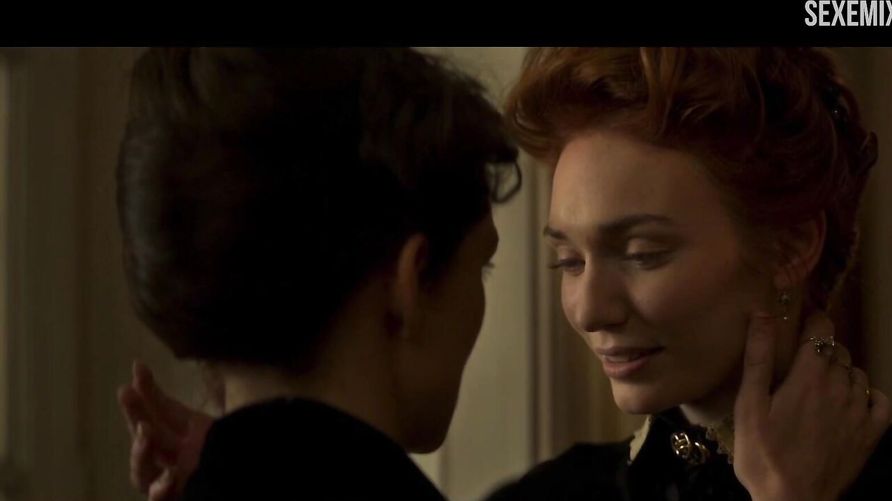 Sexy Eleanor Tomlinson kiss scene in Colette