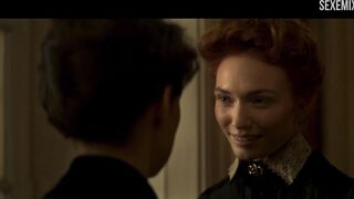 Sexy Eleanor Tomlinson kiss scene in Colette