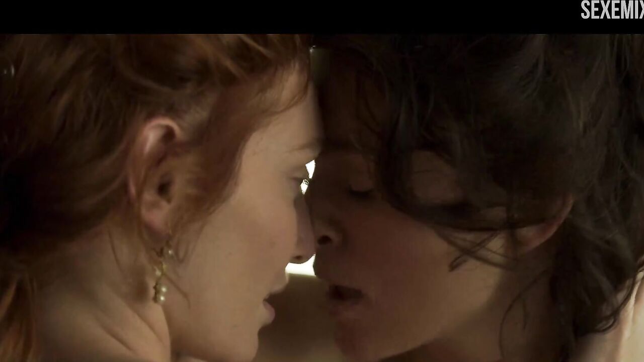 Hot Eleanor Tomlinson naked breasts scene in Colette