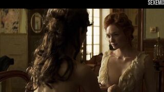 Hot Eleanor Tomlinson naked breasts scene in Colette