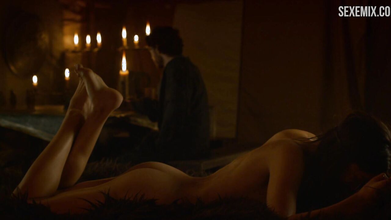 Naked Oona Chaplin Laying On Bed, scene in Game of Thrones