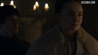 Sophie Turner fucked doggy style, scene in Game of Thrones