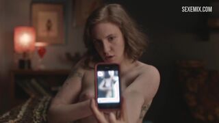 Lena Dunham topless selfie, scene in Girls