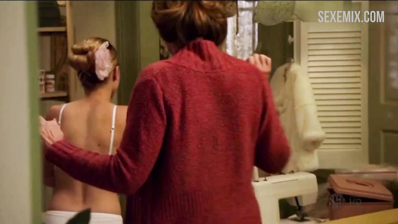 Laura Wiggins in white bra and panties, scene in Shameless