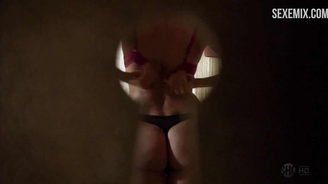 Molly Price being watched through a keyhole, scene in Shameless