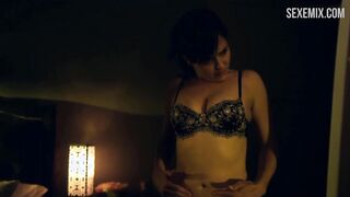 Jen Lilley sexy, in black bra and panties, scene in Evil Doctor (2018)