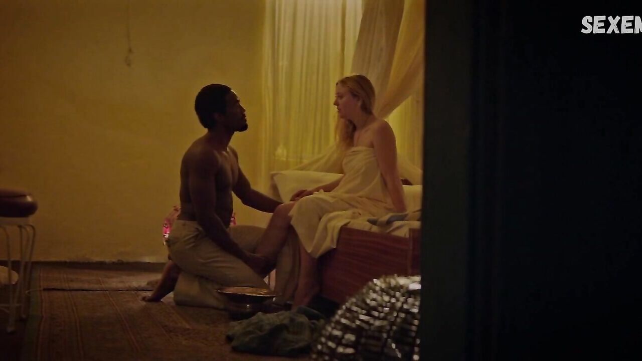 Dakota Fanning sexy, interacial scene in Sweetness in the Belly (2019)