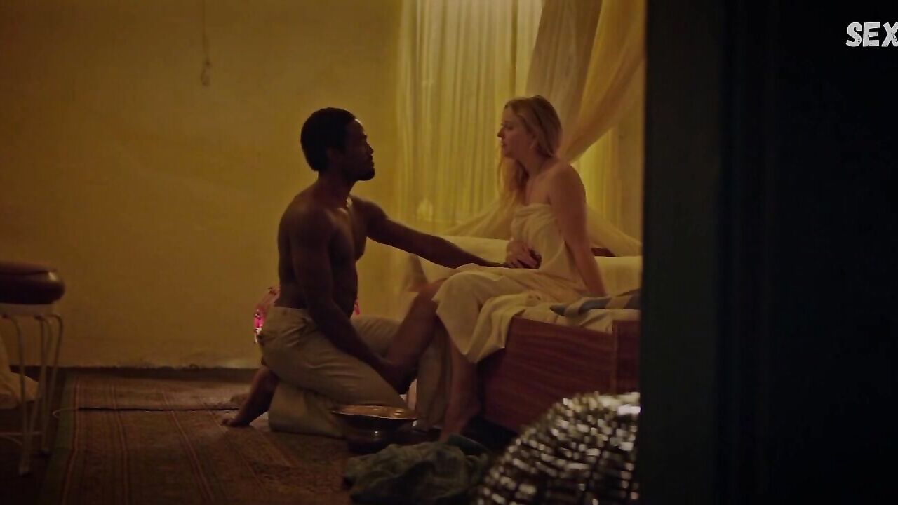 Dakota Fanning sexy, interacial scene in Sweetness in the Belly (2019)