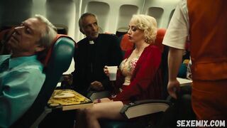 Jin N Tonic shows us her beautiful cleavage, scene in Exorcism At 60,000 Feet