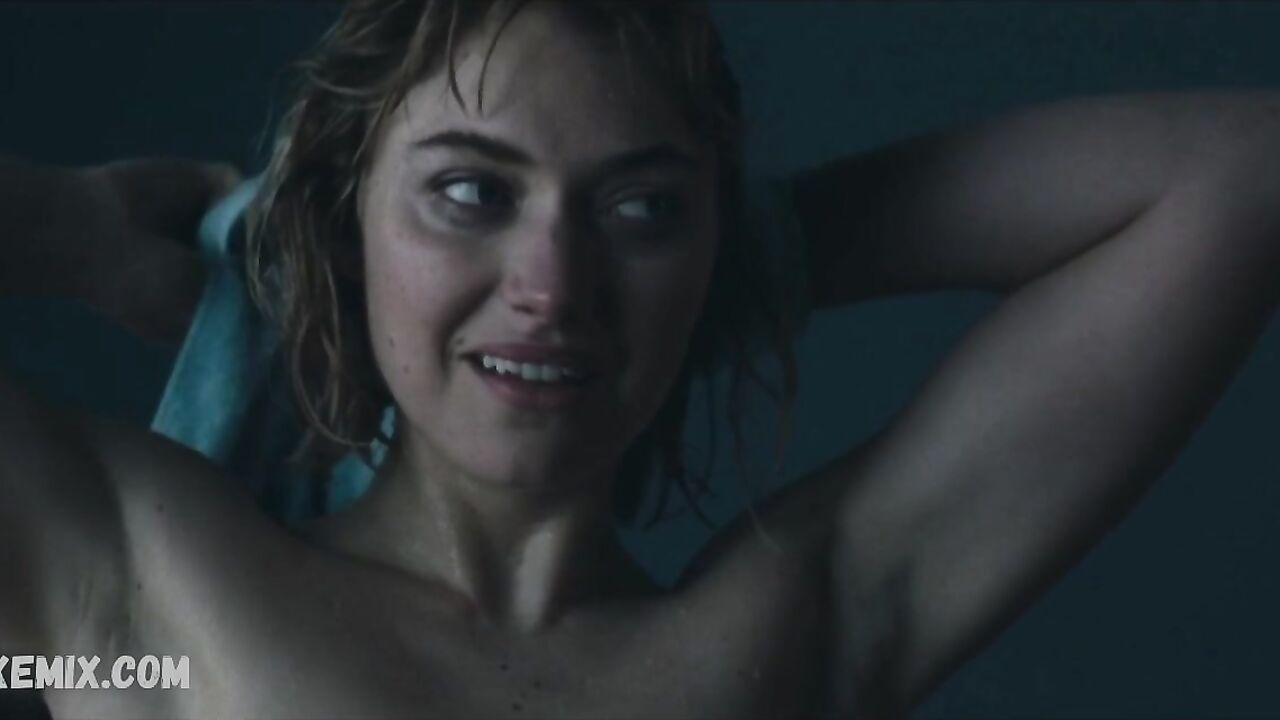 Imogen Poots flashes breast, scene in I Know This Much Is True (2020)