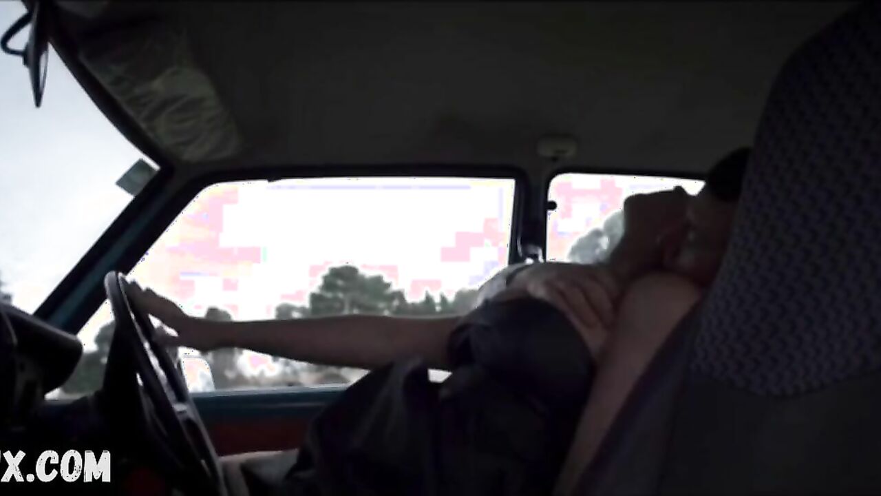 Charlotte Gregg sexy in car, scene in Dave's Dead (2012)