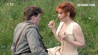 Vica Kerekes cleavage, scene in Cetnici z Luhacovic 2017