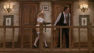 Nicollette Sheridan sexy -  sex scene from Noises Off (1992)