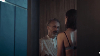 Christine Albeck Borge, Tuva Novotny underwear, scene in Exit Plan (2019)