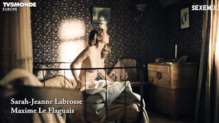 Sarah-Jeanne Labrosse, Maxime Morin, Julie LeBreton, Melodie Cyr nude, scene in Les Pays d'en Haut (2015)