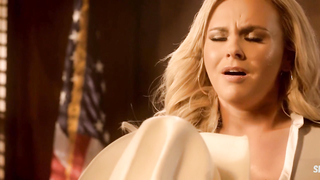 Bree Olson cleavage scene in The Human Centipede III (Final Sequence) (2015)