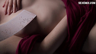 Leila Telesfort her tits close up, scene in La jeune fille aux amants (2017)