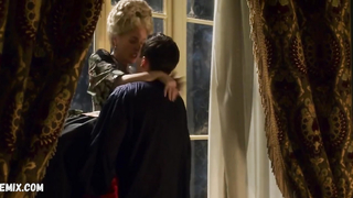 Gillian Anderson has sex sitting on the windowsill, scene in The Great s02e08 (2021)