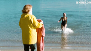 Sophie Marceau is pretty sexy in bikini, scene in Tout s'est bien passe (2021)