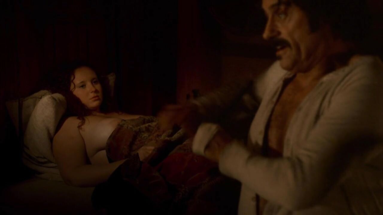 Paula Malcomson nude, Ashleigh Kizer nude, Breasts scene in Deadwood s03e11 (2006)