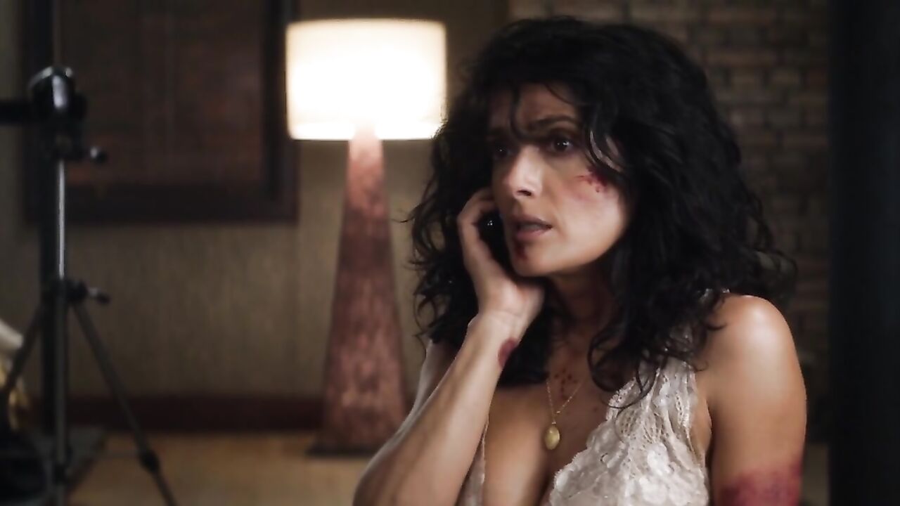 Salma Hayek nude, scene in - Everly (2014)