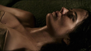 Eva Green sexy, looks pretty hot. We have some cleavage from her - The Salvation (2014)