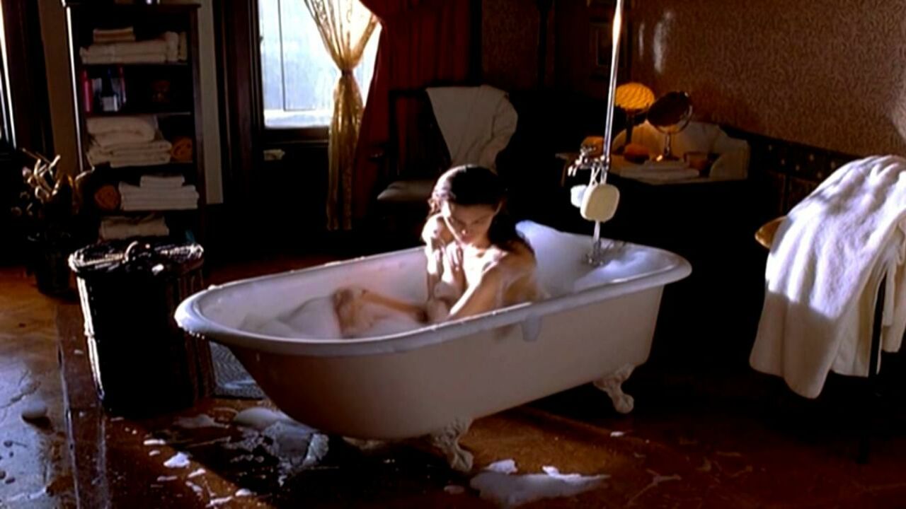 Cindy Crawford nude, scene from The Simian Line (2000)