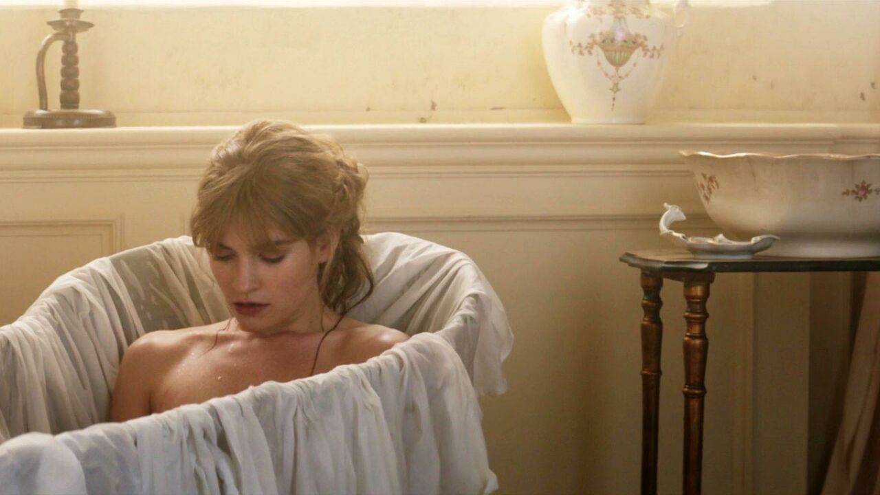 Lily James and Tuppence Middleton nude, erotic scene from War and Peace s01e01 (2016)