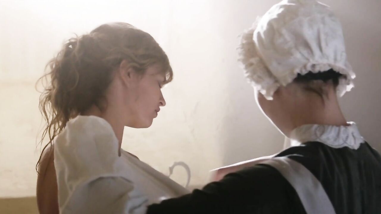 Lily James and Tuppence Middleton nude, erotic scene from War and Peace s01e01 (2016)