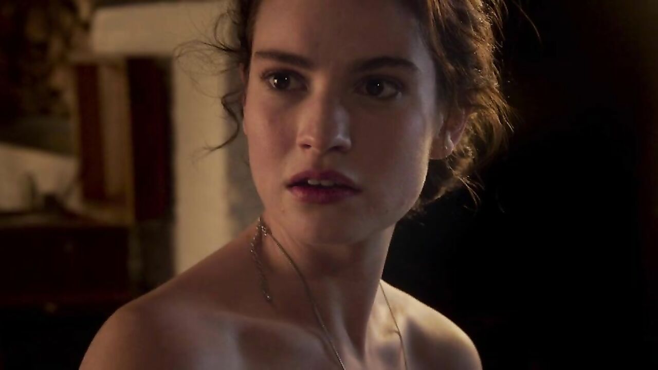 Lily James nude, Sex scene from The Exception (2016)